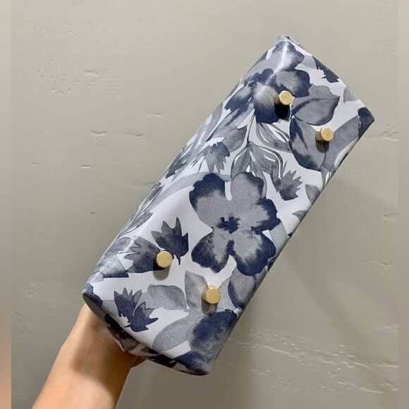 Handmade Genuine Leather Printed Floral Wooden Frame Bag with Small Purse Set - Picture 11 of 16